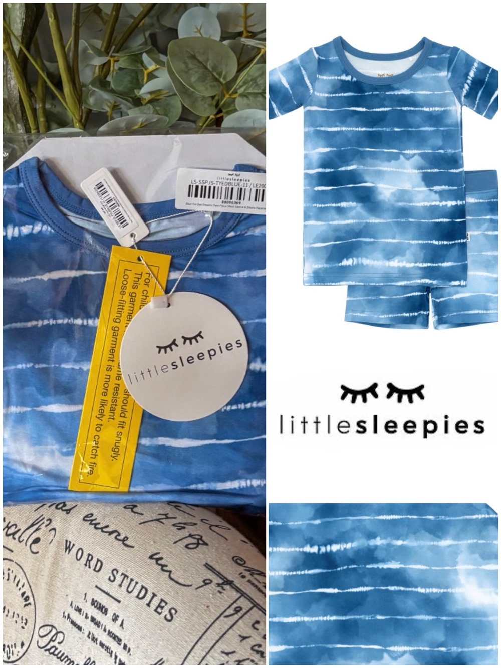 Little Sleepies Tie Dye Short Sleeve Pajama Set